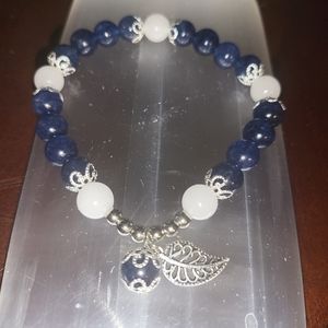 Navy & White Chalcedony Bracelet
